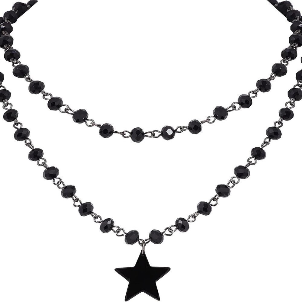 Goth Layered Star Choker Gothic Jewelry Black Emo Punk Necklace Gift